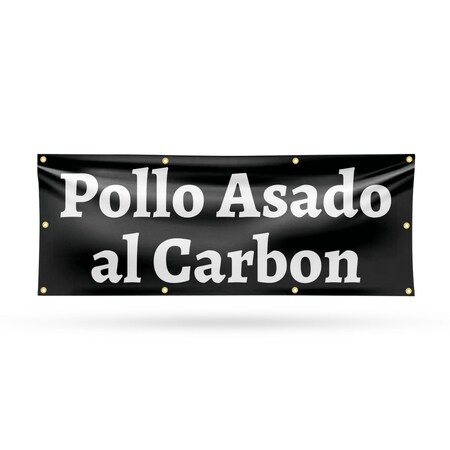 Signmission Pollo Assado al Carbon, 36 Inch x 96 Inch, Vinyl Banner B-96-30811