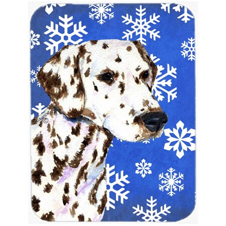 Carolines Treasures Dalmatian Winter Snowflakes Holiday Glass Cutting Board - Large SS4607LCB