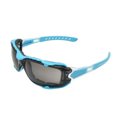Interstate Safety Full-Seal Safety Glasses with Smoke Mirror Lens and Removable EVA Foam Gasket, Blue 40256