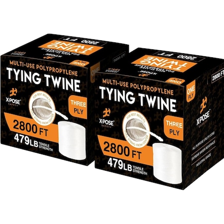 Xpose Safety 3 Ply Polypropylene Tying Twine 2800 ft., 2PK 3PT-2800-2-X-S