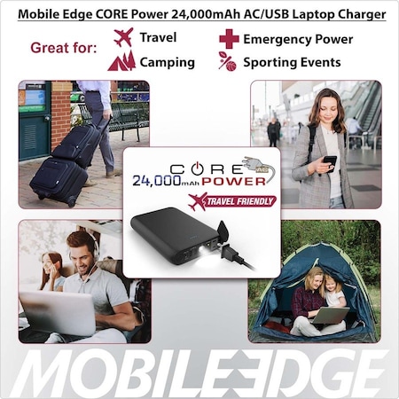 Mobile Edge 24,000mAh AC/USB Laptop Power Charger MEACL24000