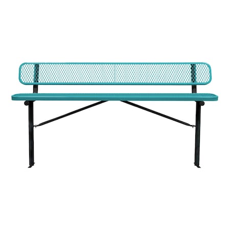 Leisure Craft Bench/Back, Ingroud Mount, 8ft., Teal B8WBIG-TEAL