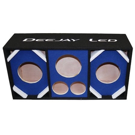 Deejay Led Two 6-in Woofers plus Two Tweeters and One Horn BLUE Empty Chuchera Speaker Enclosure D6T2H1BLUE