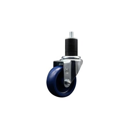 Service Caster 3.5'' SS Solid Poly Wheel Swivel 1-3/4'' Expanding Stem Caster SCC-SSEX20S3514-SPUS-134