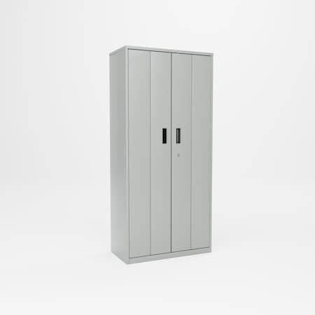 Pucel Bi-Fold Door Storage Cabinet, 36W x 78H x 18D, Gray BDSC-3678-18-4