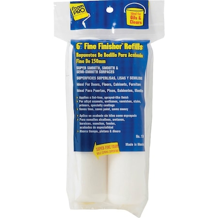 Foampro Fine Finisher 6'' Mini Foam Roller Cover, 2PK 176
