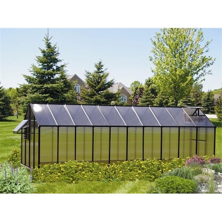Riverstone Industries Monticello 8 x 20 Ft. Greenhouse- Black - Mojave MONT-20-BK-MOJAVE