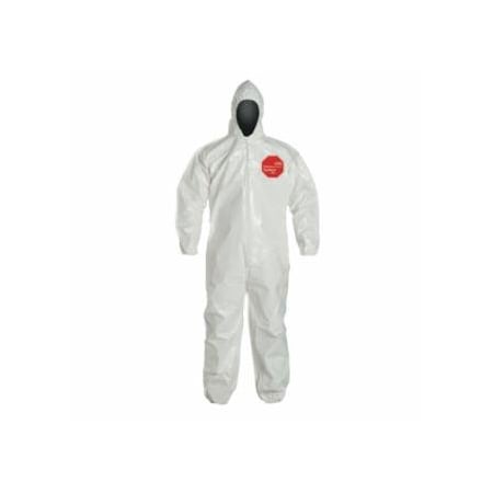 Dupont Tychem 4000 Coverall, Bound Seams, Attached Hood, Elastic Wrist and Ankles, Zipper Front, Storm, 12PK 251-SL127B-2XL