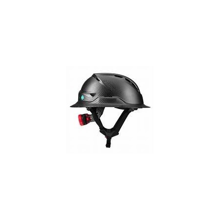Radix Vented Full Brim Safety Helmet, Matte Black Carbon Fiber HRXF-25CKC2