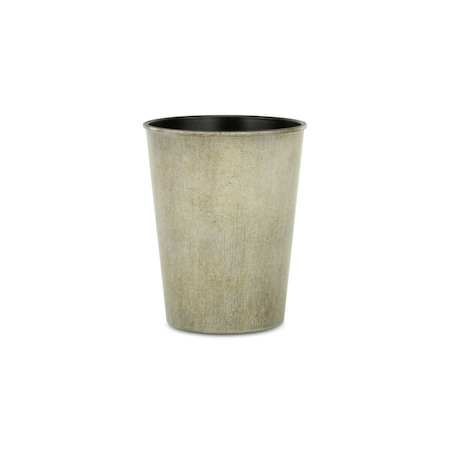 Homeroots 5in Gray Recycled Plastic Indoor Outdoor Round Pot Planter 488244