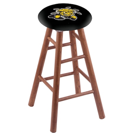 Holland Bar Stool Co Oak Bar Stool, Medium Finish, Wichita State Seat RC30OSMed