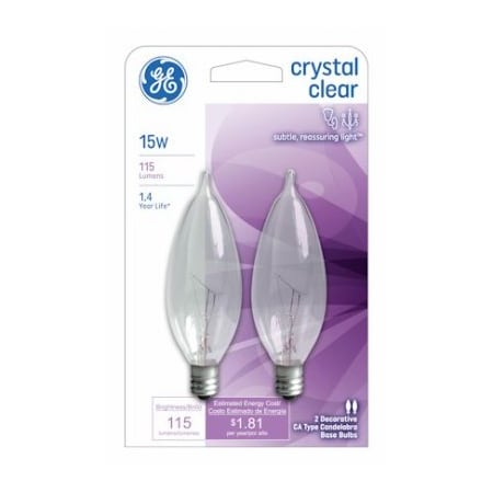 Current Ge 2Pk 15W Clr Bt Bulb 48396