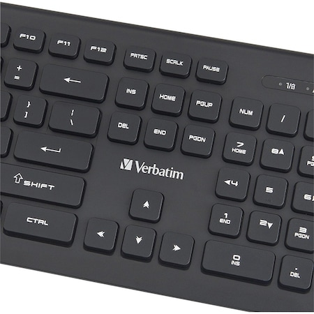 Verbatim Wireless Slim Keyboard, 103 Keys, Black 99793