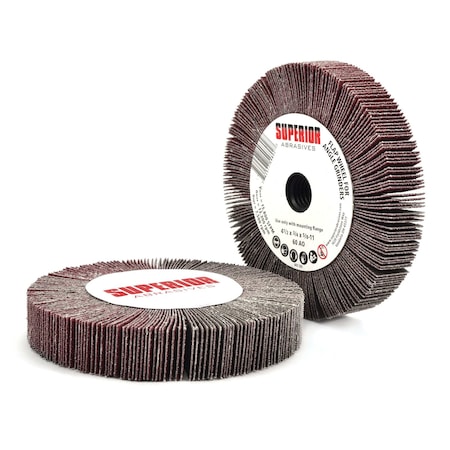 Superior Abrasives UNMOUNTED FLAP WHEEL ANGLE GRINDER ALUMINUM OXIDE 4.5 X 3/4 X 5/8-11 FEMALE THREAD 80 GRIT A010082