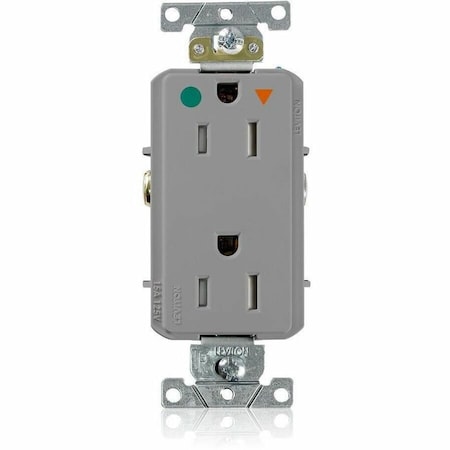 Leviton DPl HG/IG Rec 15A 125V TR Self-Gr Gry DT820-IGG