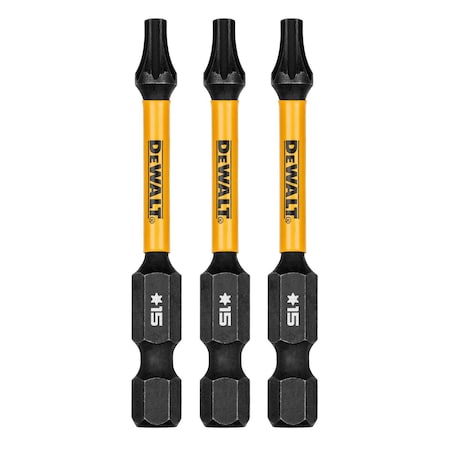 Dewalt FlexTorq Power BitL:2.25", PKG3, BitSize:T15 DWAF2TX15IR3
