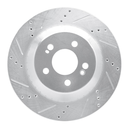 Dynamic Friction Co DFC Brake Rotor - Drilled and Slotted - Silver 631-63165L