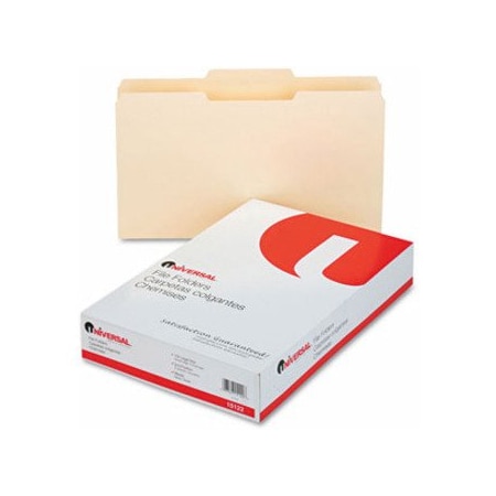 Universal File Folders, 1/3 Cut Second Position, One-Ply Top Tab, Legal, Manila, 100/Box 15122