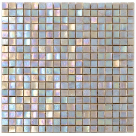 Apollo Tile Skosh 11.6in x 11.6in Glossy Hazelnut Beige Glass Mosaic Wall and Floor Tile 18.69 sqft/case, 20PK APLNB88BG323A