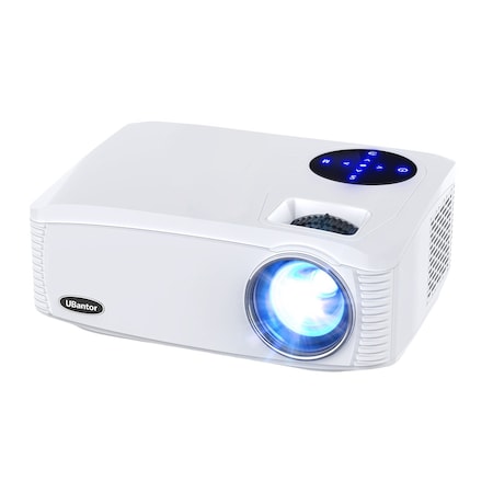 Wrightmaster 1920 x 1080 Full HD LCD Portable Projector with 20000 Lumens, 450" Display, White ZR-L306