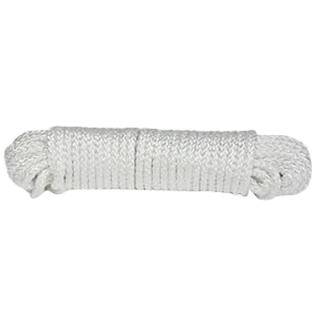 Baron Rope, 1/4 in Dia, 50 ft L, No 8, 120 lb Working Load, Nylon, White 52803