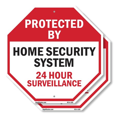 Signmission Protected By Home Security System 2, 10 inch X 10 inch, Plastic Sign, 2PK OC-P-2PACK-10-169