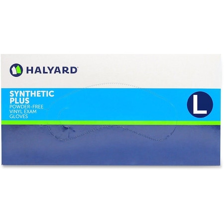 Halyard Disposable Gloves, 4.7 mil Palm, Vinyl, Powder-Free, L, 1000 PK, Clear 55033