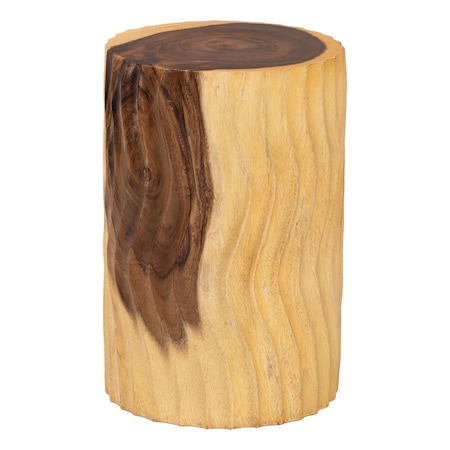 Bali & Pari Fuchsia Hand-carved Suar Wood Side Table 259-14280-ZORO