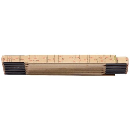 Hultafors Brick Spacing Folding Ruler, 1/16 in Graduation, Wood, Black/Red 101304U