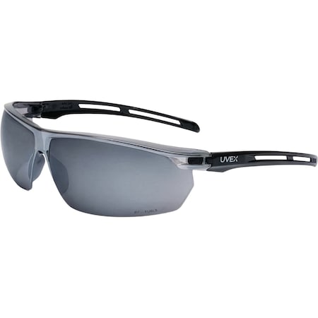 Uvex Rimless Safety Glasses with Foam Padding, Silver Mirror Lens and Anti-Fog Coating S4043