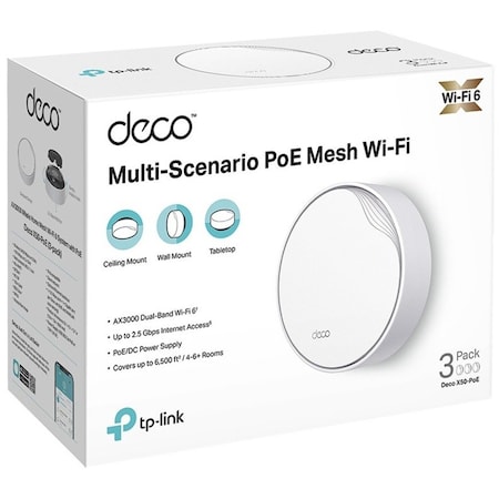 Tp-Link AX3000 WHOLE HOME MESH WI-FI 6 SYSTEM WITH POE DECO X50-POE(3-PACK)