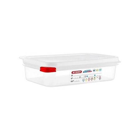Araven Food Pan With Airtight Lid 1/4 Size 2.5" 03026