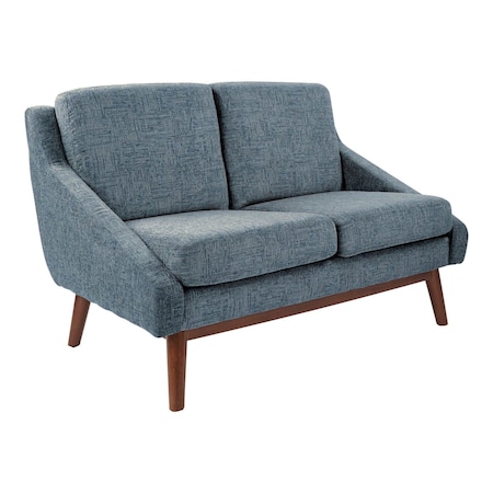 Office Star Products Lounge Seating/Davenport Mid-Century Loveseat, Navy SL4422R-MC3