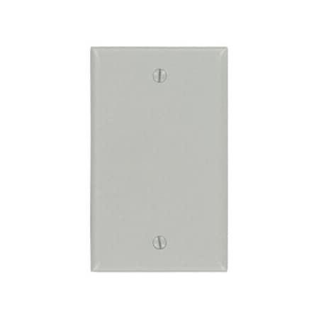 Leviton Blank Wallplate, Standard Size, Gang 1, Gray 87014