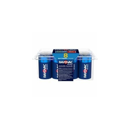 Rayovac High-Energy Alkaline D Batteries, For Drain Device, Toy, Flashlight, 8PK 8138PP
