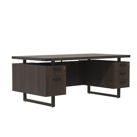 Mirella Office Desk, 36 in D X 29 1/2 in H, 72 in W X MRDBF7236STO