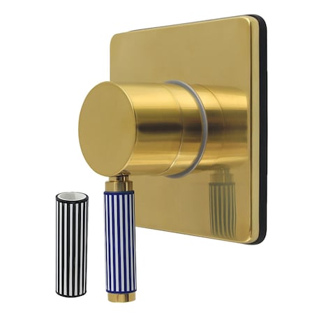 Kingston Brass Single-Handle Six-Way Diverter Valve with Square Trim Kit, Brushed Brass KS4047KPS