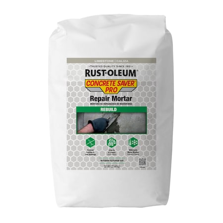 Rust-Oleum Repair Mortar, Bag, 50 lb, Gray 392536
