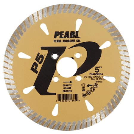 Pearl P5 GRT Granite Series Turbo Blade 5in 20mm Arbor 4 Holes DIA05GR4