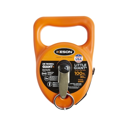 Keson Chalk Line Reel, 12 oz, Braided, 100 ft L G100