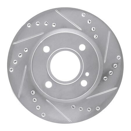 Dynamic Friction Co DFC Brake Rotor - Drilled and Slotted - Silver 631-54063R