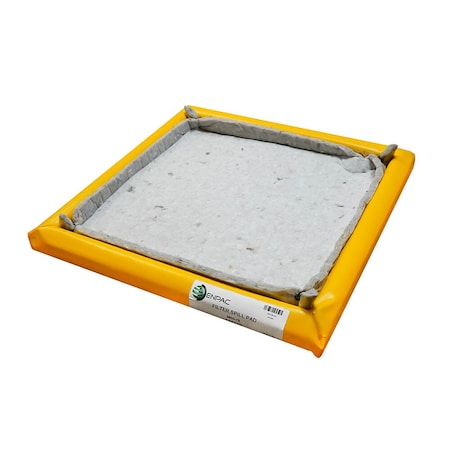Enpac Spill Pad, Oil-Only, PVC Berm, 24 in x 24 in x 3 in, Black/Yellow, (4 PK) 5603-YE