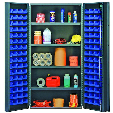 Quantum Storage Systems STORAGE CABINET W/96 BLUE BINS QSC-36-96-4ISBL
