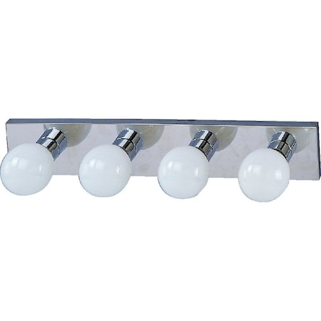 Boston Harbor Vanity Bar Fixture, 100 W, 4-Lamp, G Lamp, Steel Fixture, Polished Chrome Fixture V5CH043L