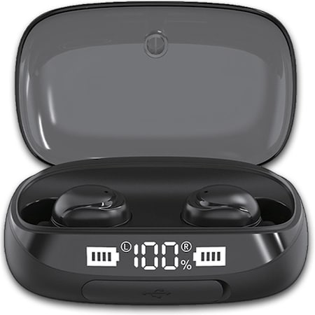 Ecogear Fx TWS True Bluetooth 5.0 Wireless Earbuds with 2000mAh Charging Case, Black PAC-R60-EBUD-BLK