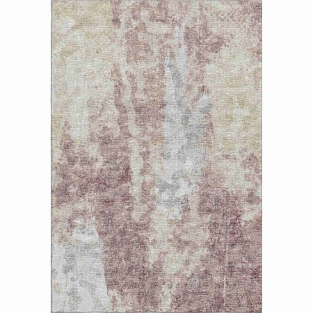 Homeroots 5' X 8' Plum And Ivory Abstract Washable Indoor Outdoor Area Rug 643620