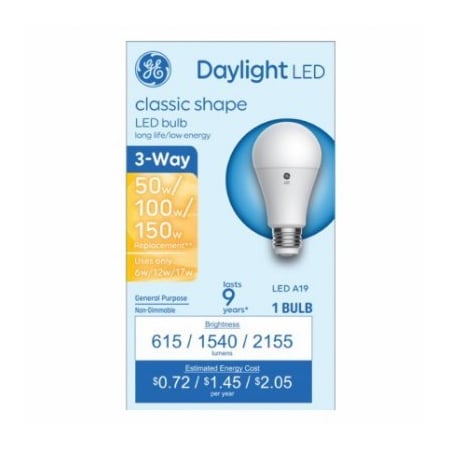 Current GE LED 617W A19 Bulb 93130568
