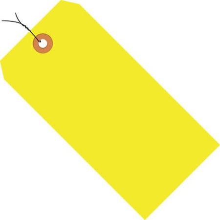 Box Packaging Shipping Tag Pre WiredNo 1 2-3/4L x 1-3/8W Fluorescent Yellow 1000/Pk G12013A