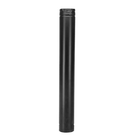 Decoracion 4 in. Dia. x 48 in. Length Pellet Vent Pro Pipe, Black DE1806817