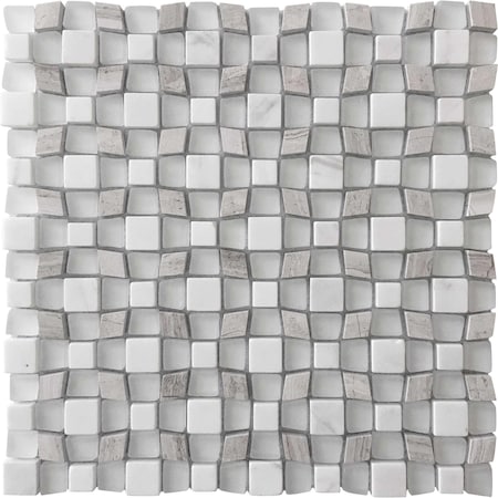 Apollo Tile Wooden Gray 11x11 Asian White, Glass Marble Floor and Wall Mosaic Tile 4.43 sqft/case, 5PK APLSV88IR01A